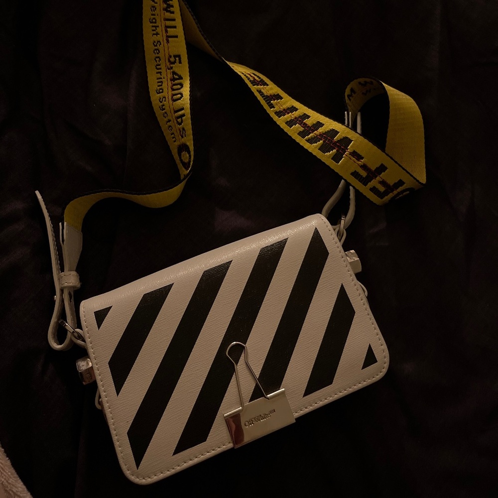Off white binder bag